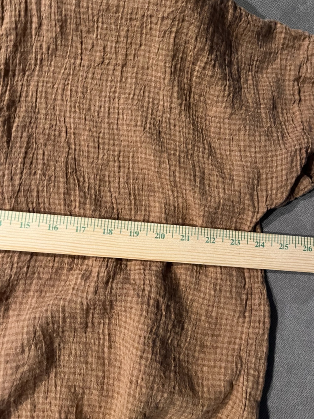 Eileen Fisher Casual Short-Sleeve Button Front Top - Chestnut/Tan Size:XL - Picture 8 of 9